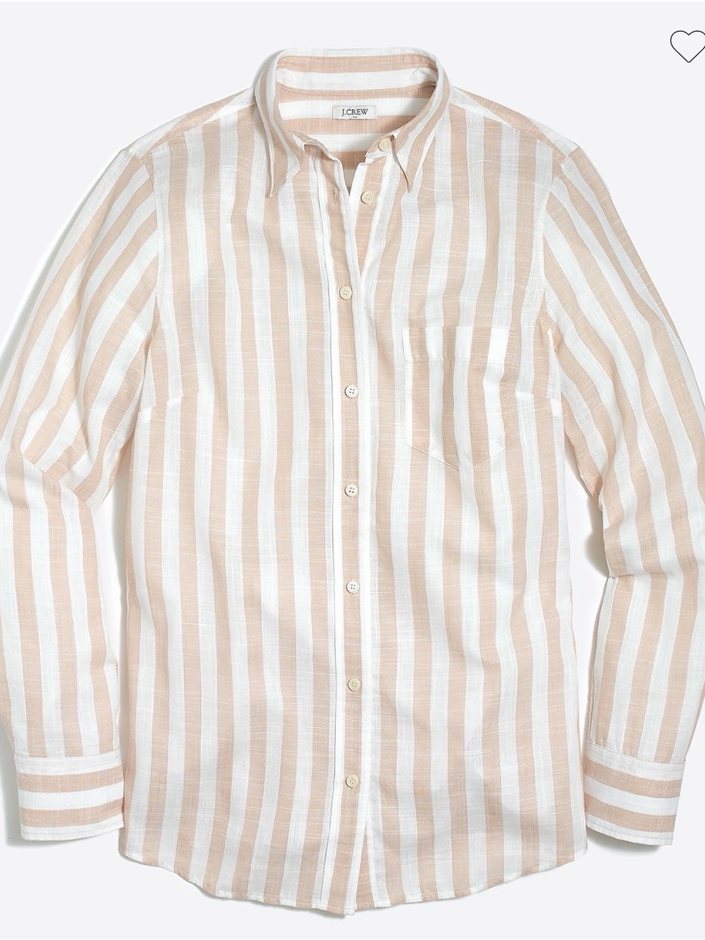 J.Crew Beige & White Striped Linen Shirt Women's S